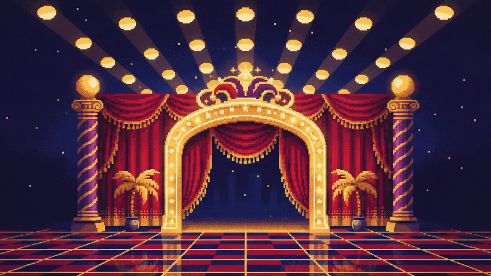 Mega Joker pixel art background